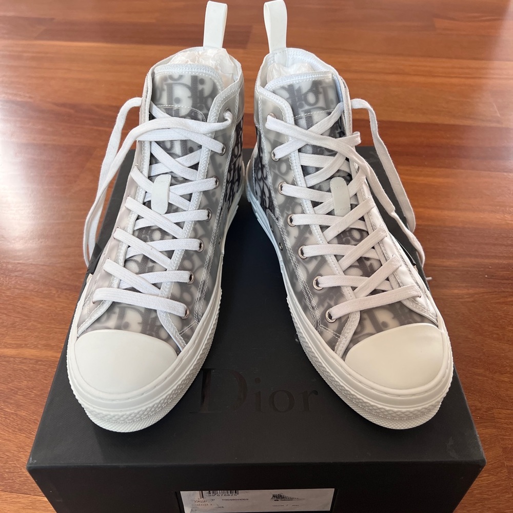 New Dior B23 Oblique high top sneaker, black/white